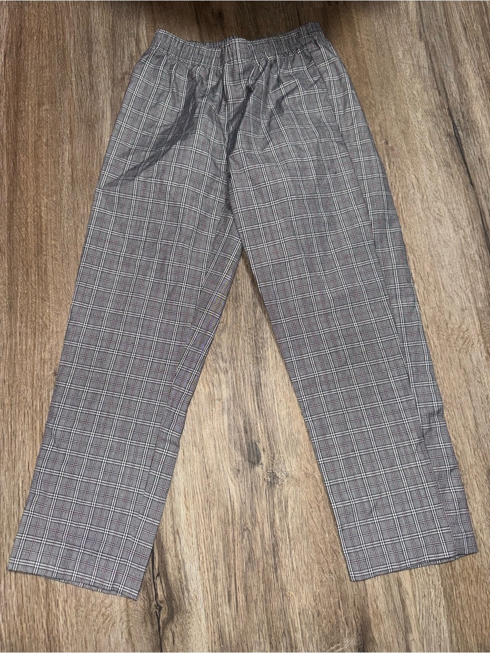 Nautica Boys Gray Plaid Elastic Waist Casual Dress Pants 7